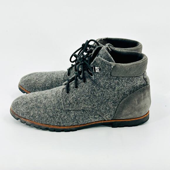 Woolrich x Portland Product Werks Gray Wool Suede Lace-Up Ankle Boots - Picture 6 of 10